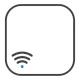 Et firkantet ikon med avrundede hjørner, med et Wi-Fi-symbol i nedre venstre hjørne.