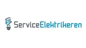 Logo for ServiceElektrikeren med en lyspære og ledning til venstre for teksten.