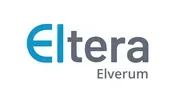 Logoen til Eltera Elverum med blå og grå tekst på hvit bakgrunn.