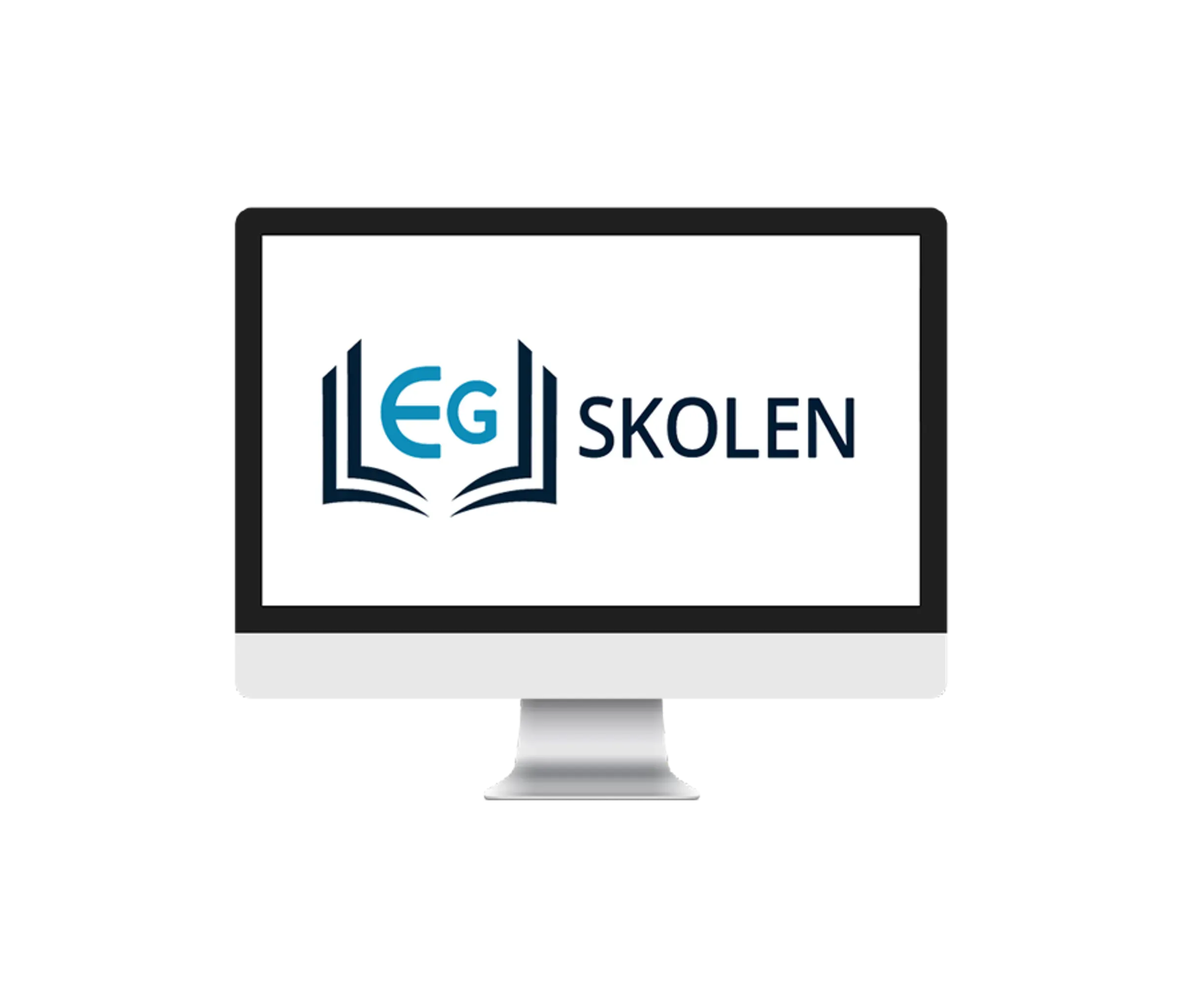 Dataaskjerm med logoen til EG Skolen