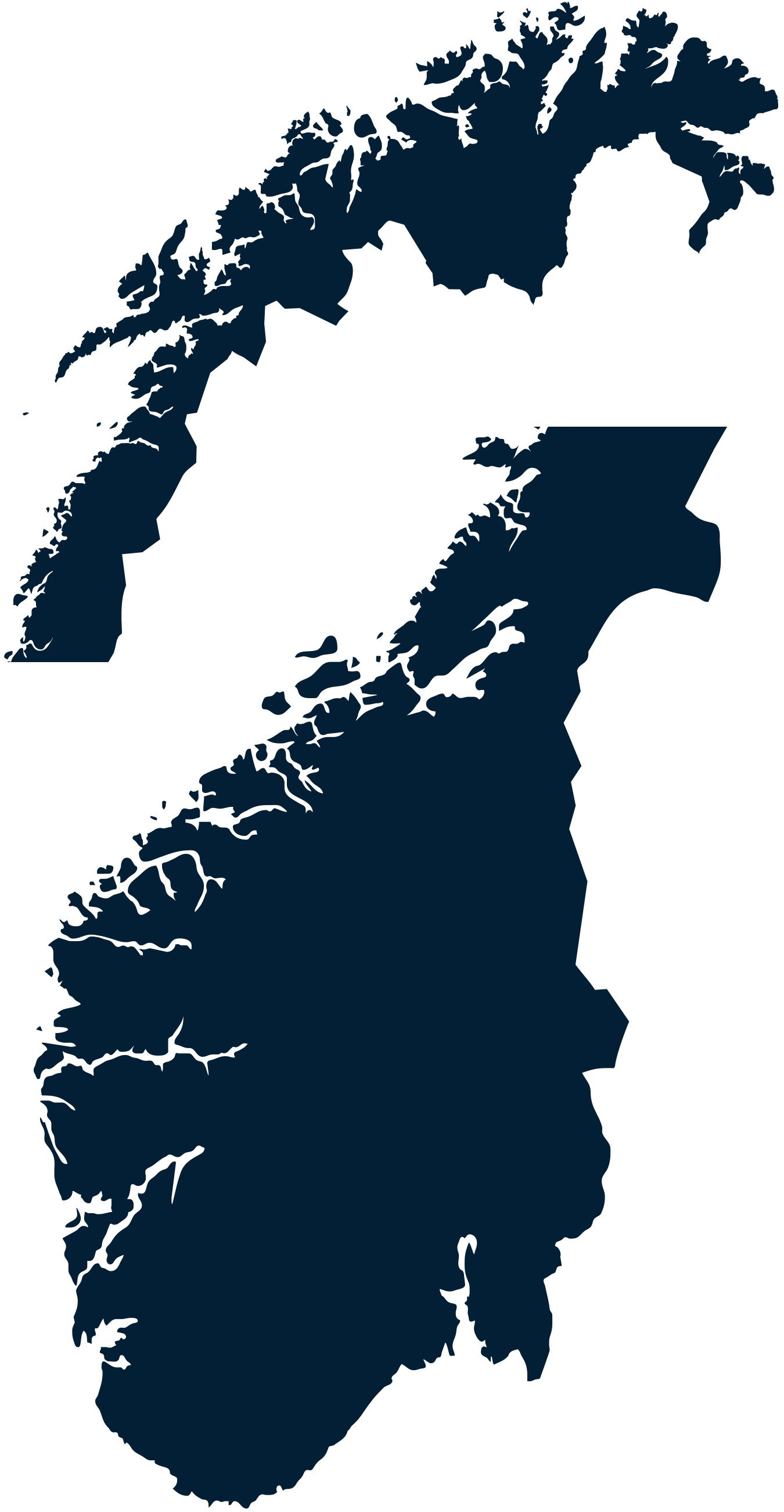 Kart med plassering av ElteraGruppen sine kontorer og medlemsbedrifter