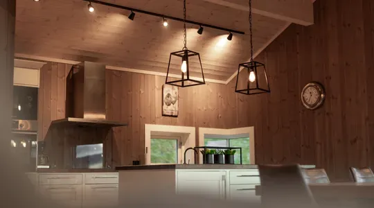 Hytte lyst interiør taklamper med glass