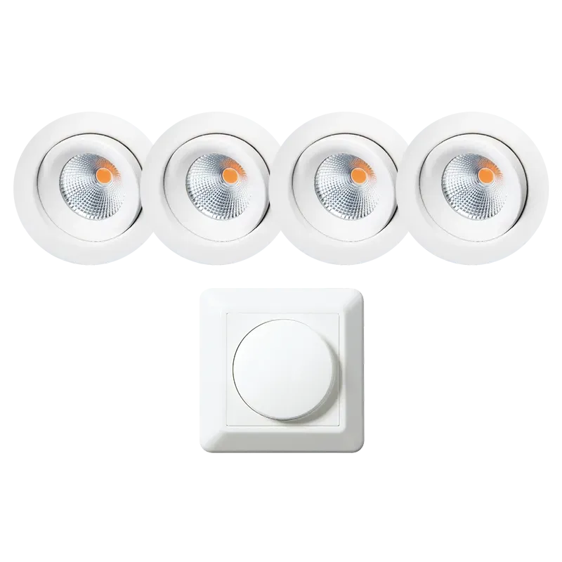 4stk downlights med dimmer