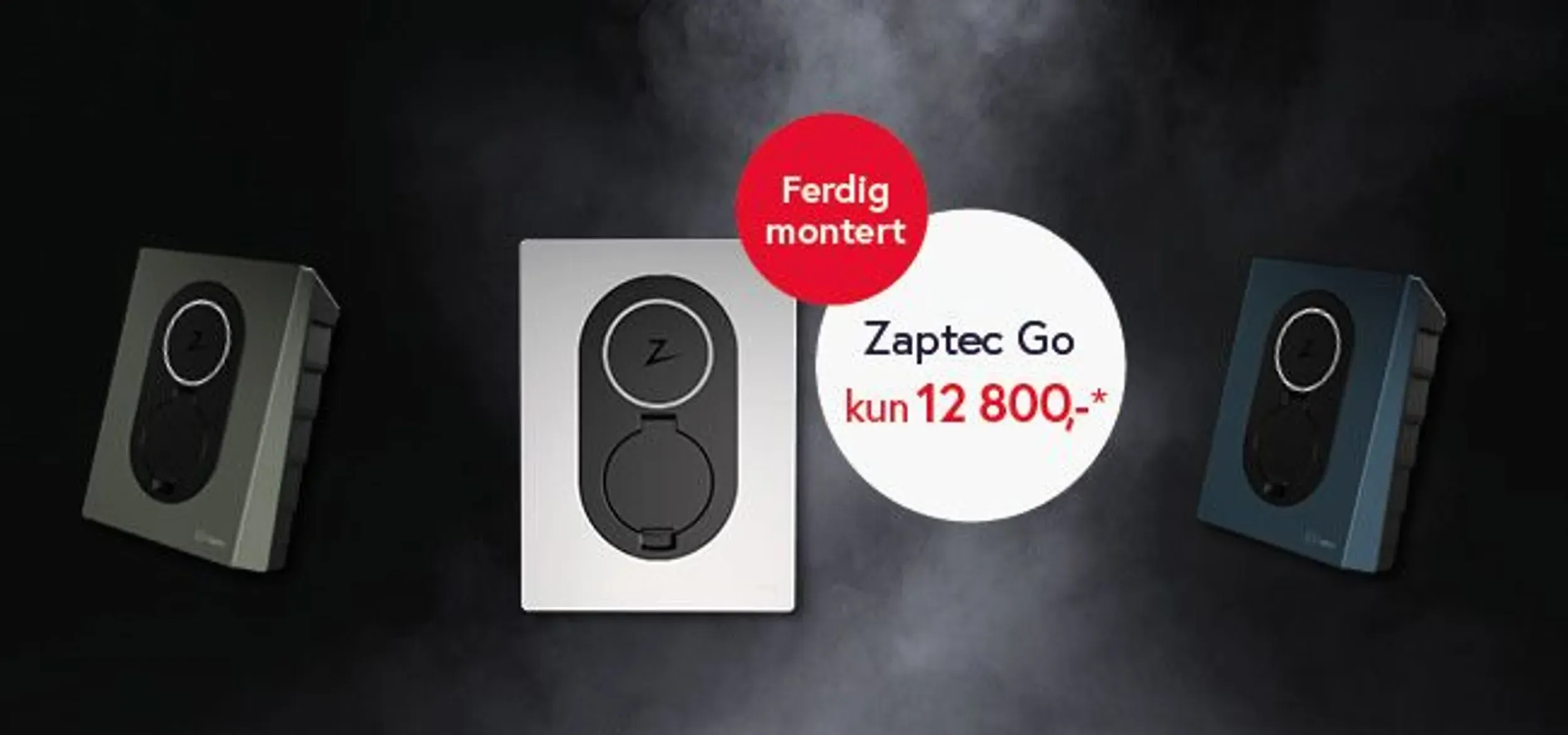 reklame for Zaptec Go billader for 12 800kr