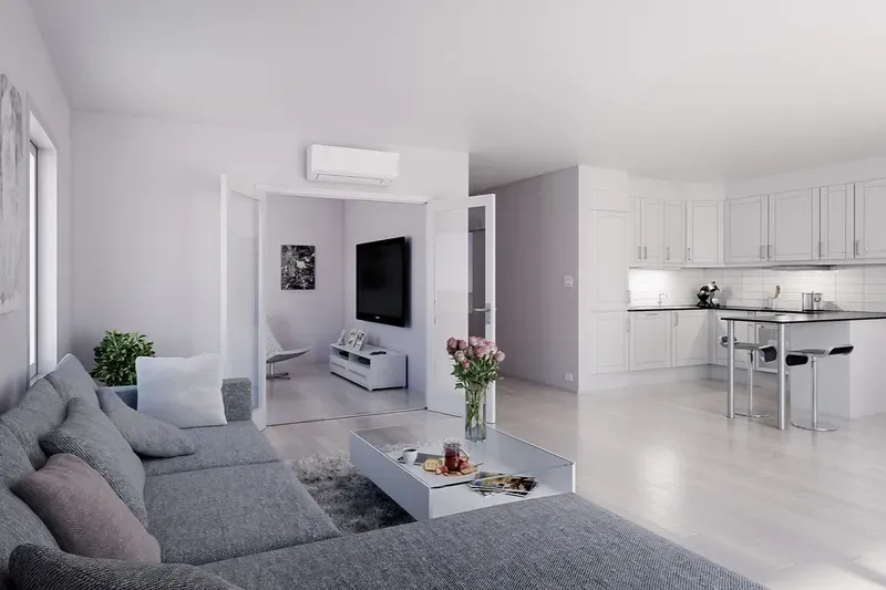 daikin moskus varmepumpe over dør i stue