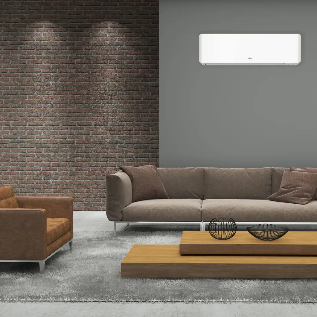 en stue med en varmepumpe