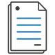 En enkel ikon som viser to stablede dokumenter med blå linjer som indikerer tekst.