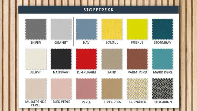 forskjellige prøver av stoff